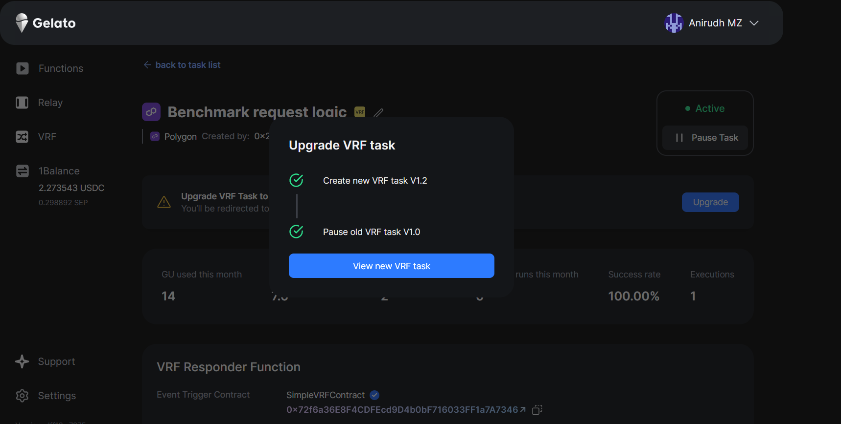Upgrade VRF Task