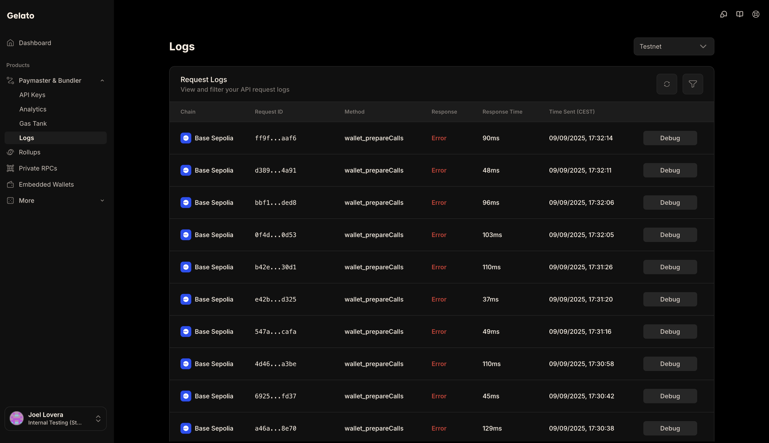 Smart Wallet SDK Logs