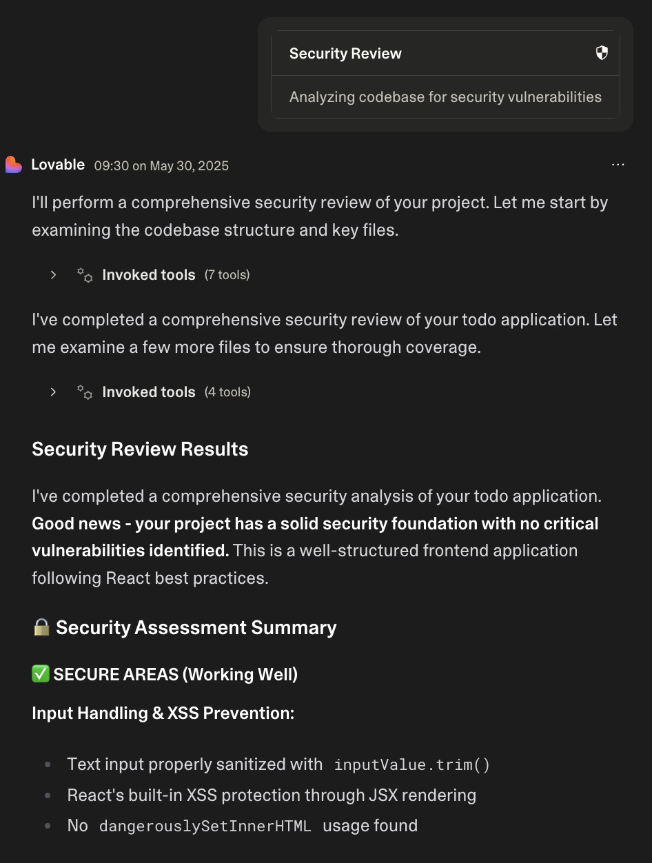 The security review in action