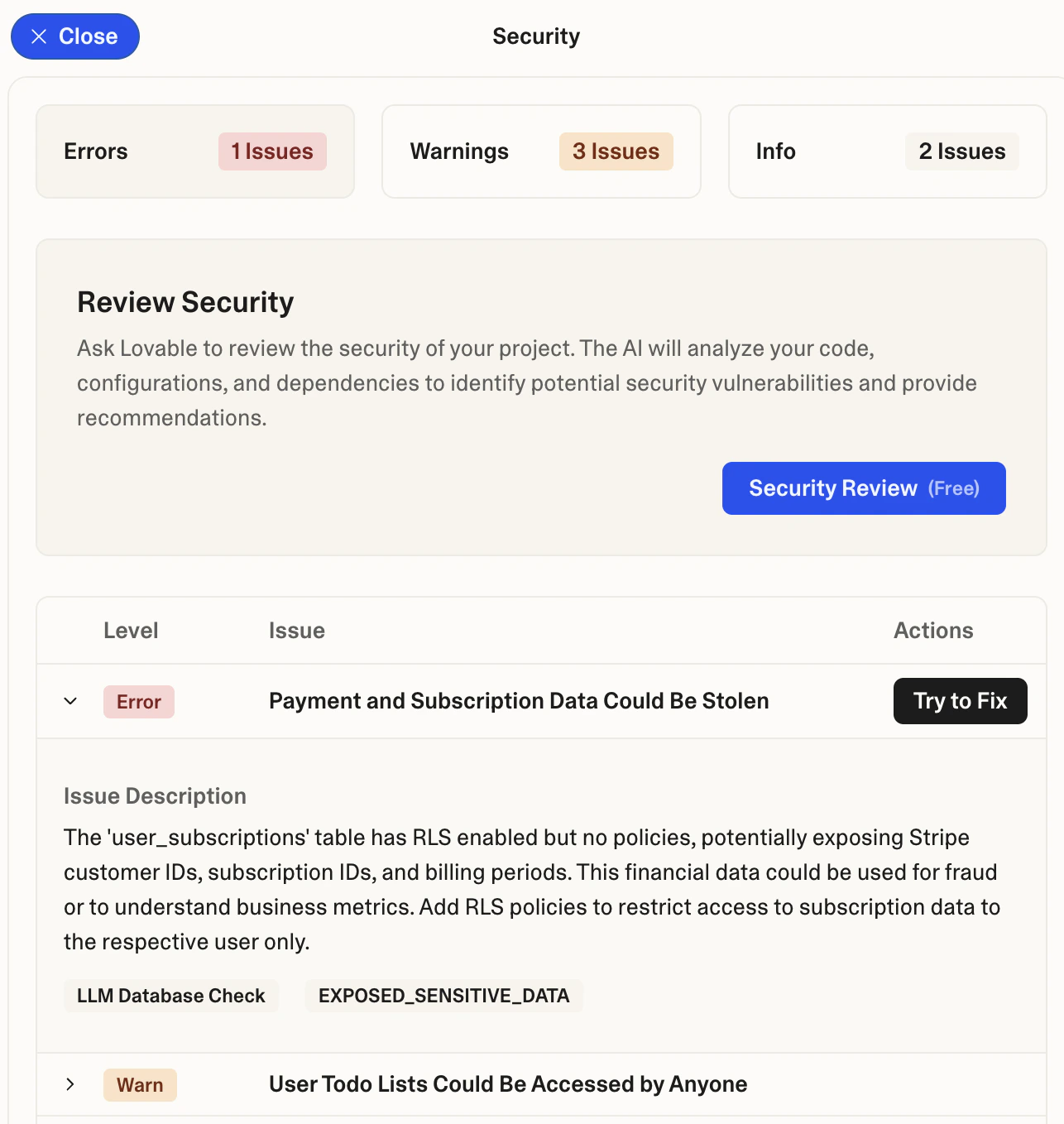 API key detection in action
