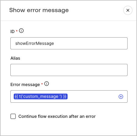 Dashboard > Forms > Custom messages and translations > Translation function