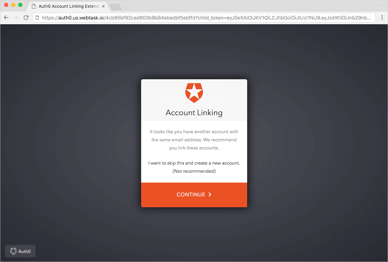 Account Link Customize Theme