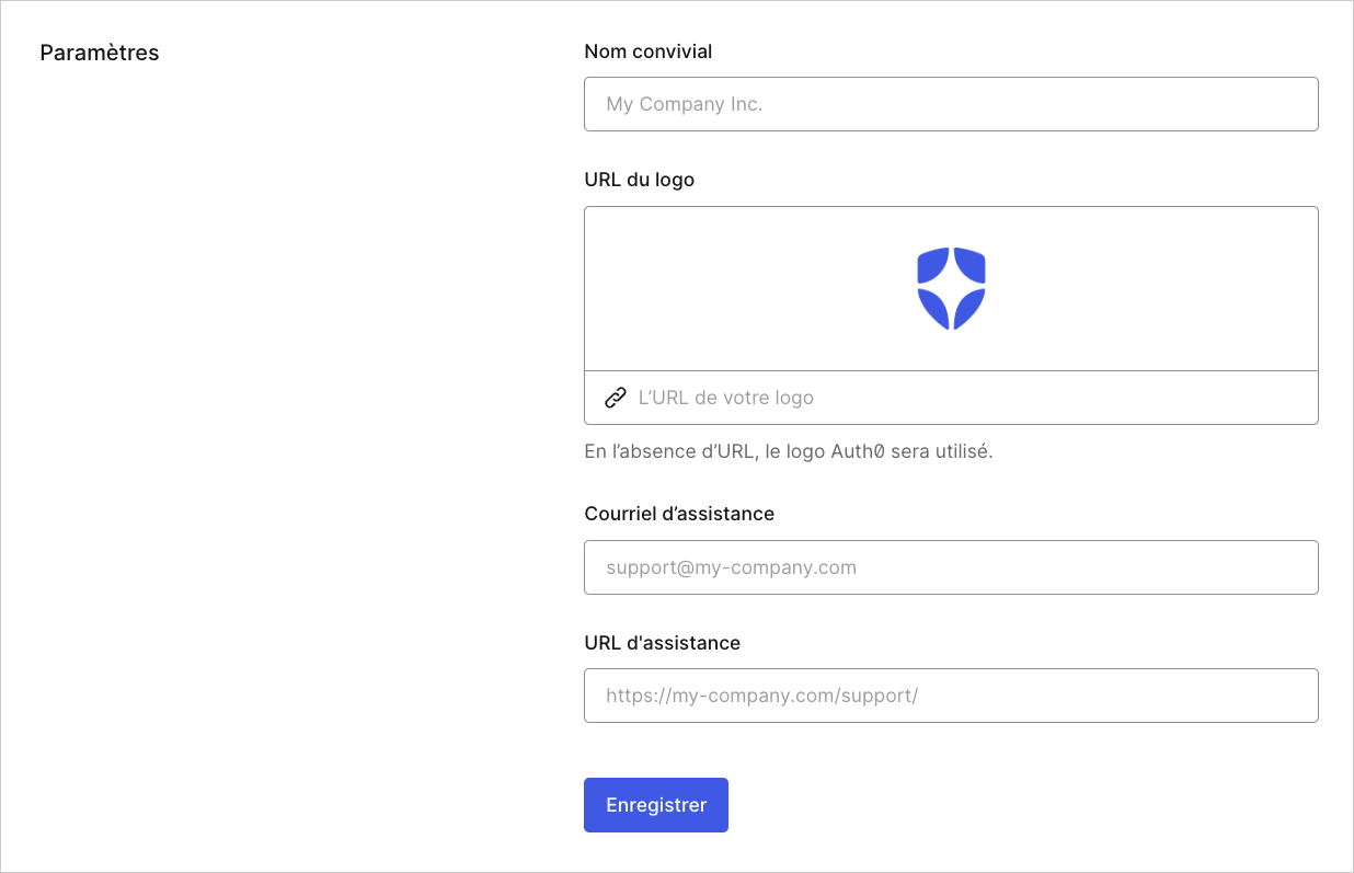 Dashboard (Tableau de bord) - Tenant Settings (Paramètres du locataire) - General (Général) - Settings Tab (Onglet paramètres)