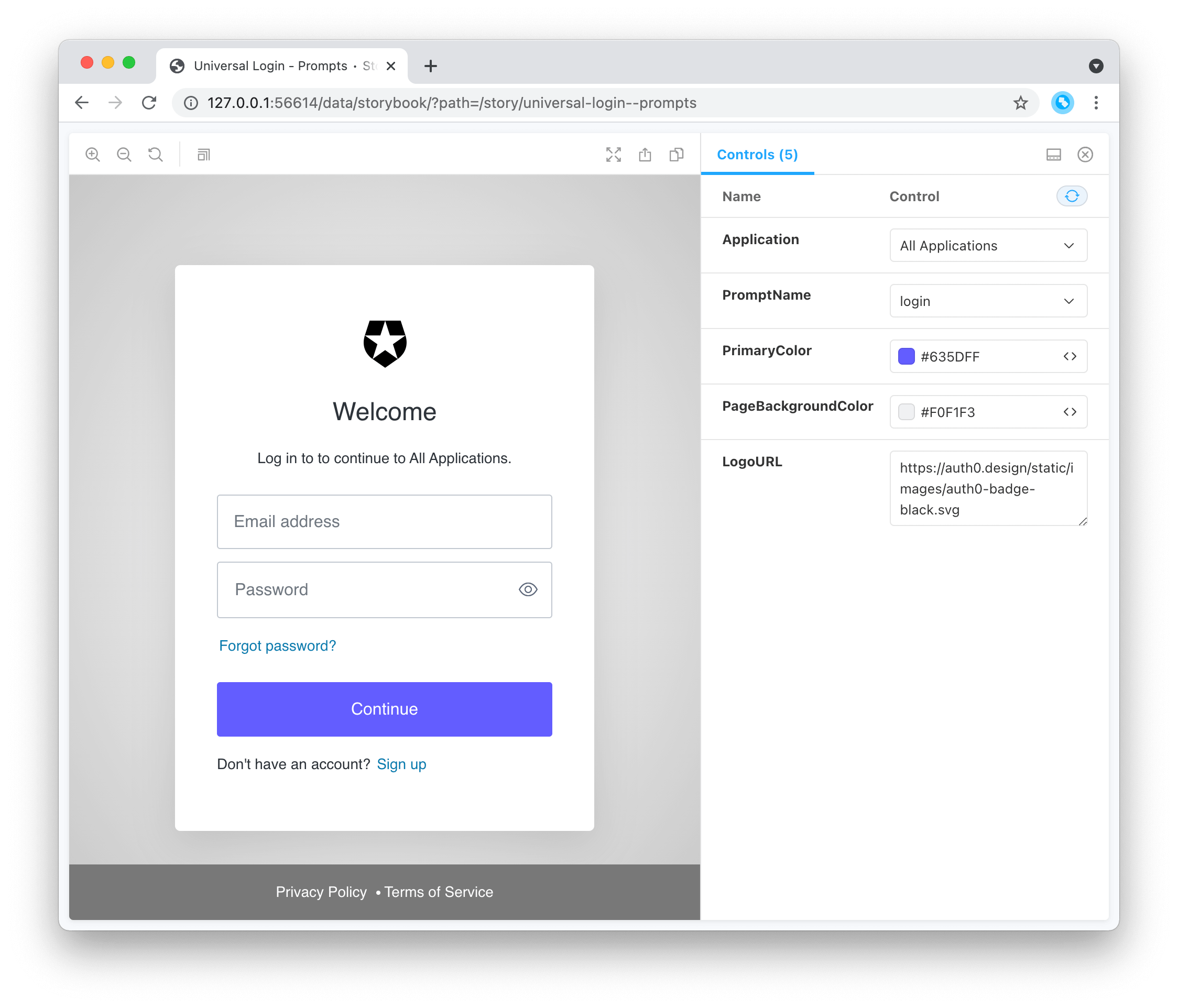 Page Templates Storybook