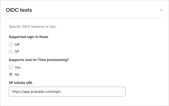 OIN integration OIDC test