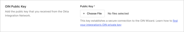 OIN Publc Key upload
