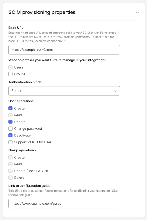 OIN Express Configuration SCIM Provisioning