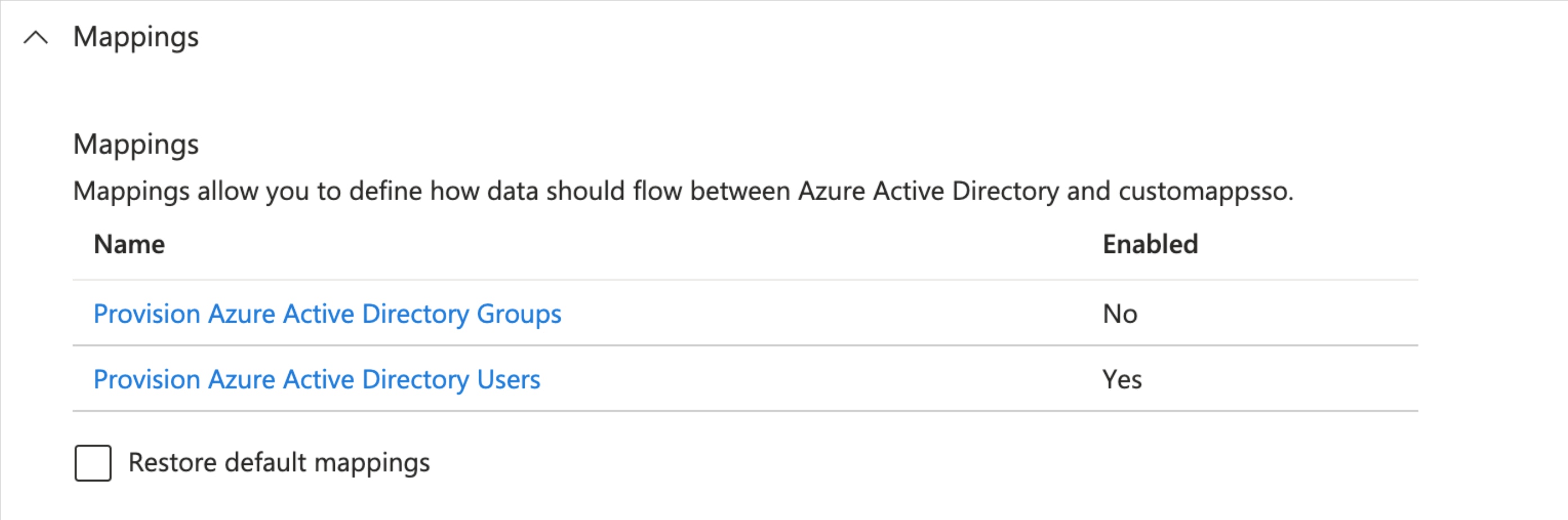 Azure AD Mappings for Inbound SCIM