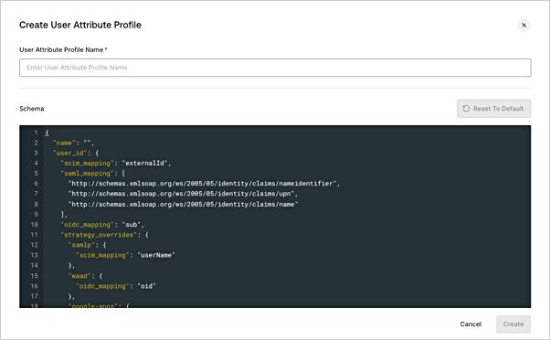 UAP mapping Authentication > Enterprise > Self-Service