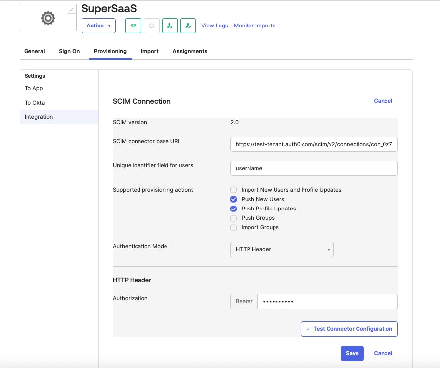 Inbound SCIM WIC Configuration