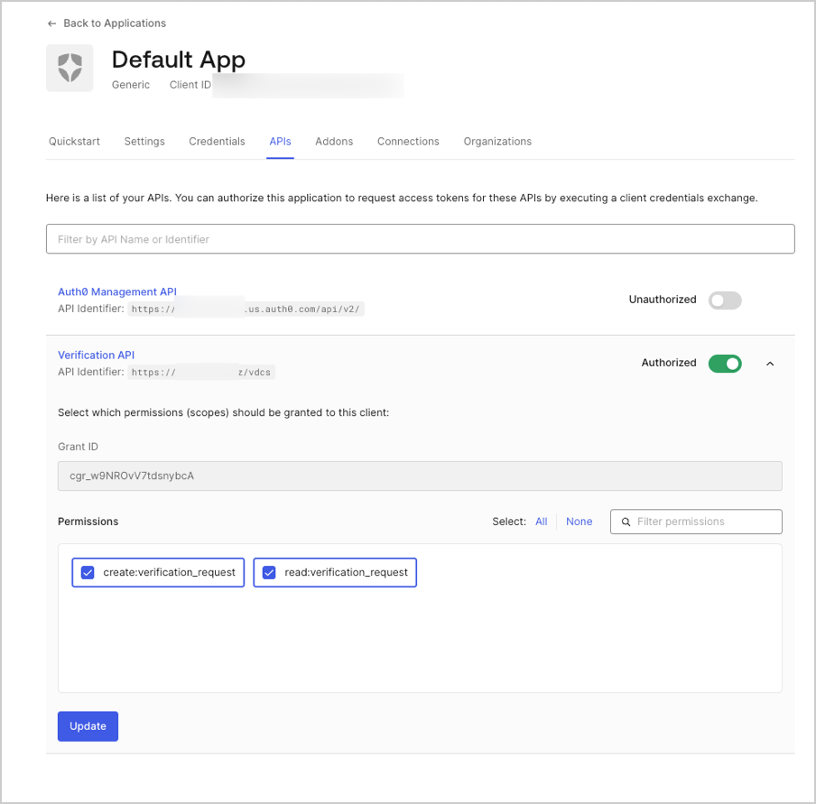 Auth0 Dashboard > Applications > APIs
Auth0 Dashboard > Applications > Applications