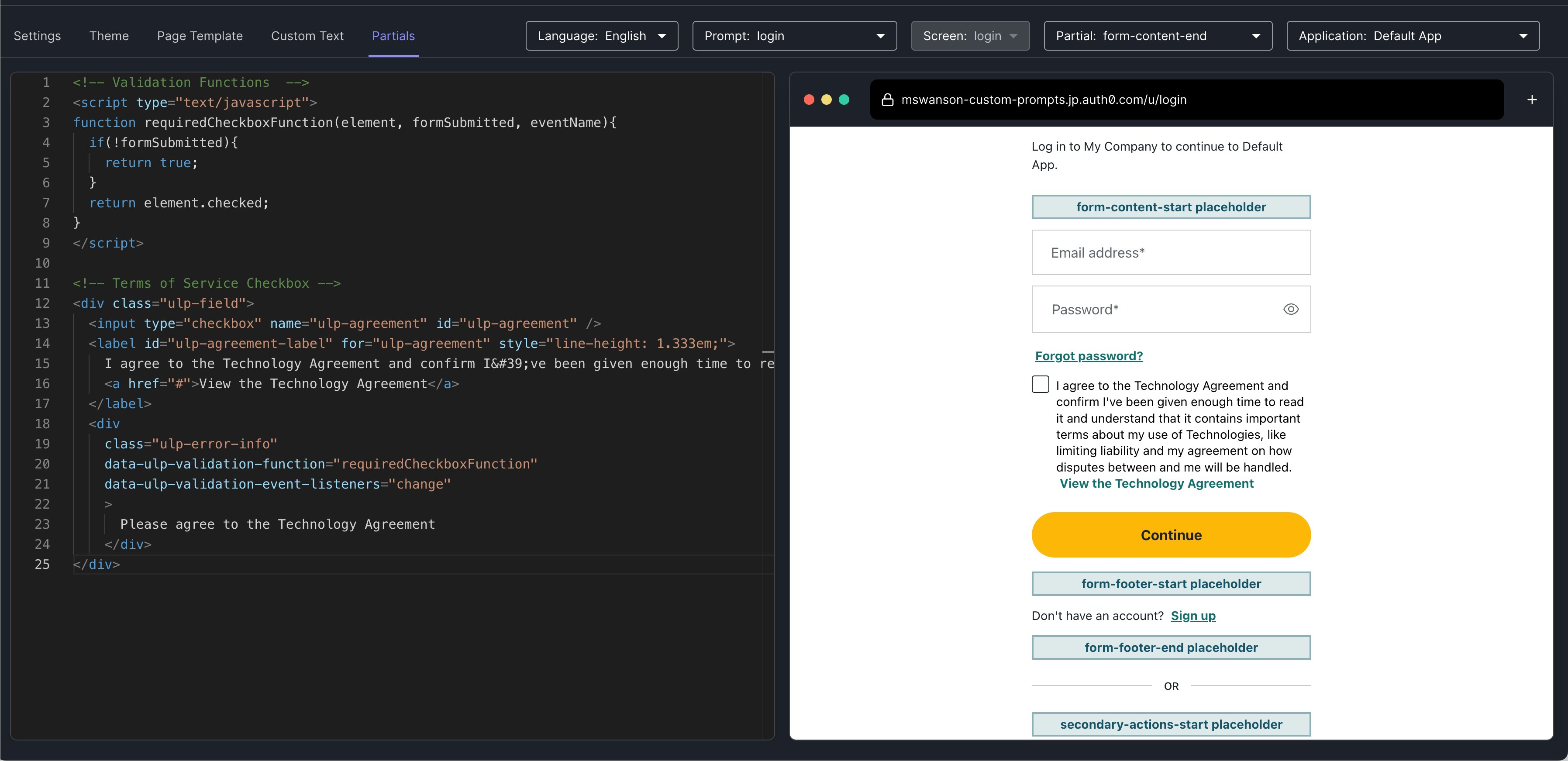 An image showing the command-line interface for Partials.