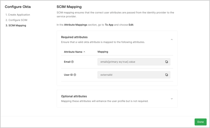Map user attributes to guarantee attributes are passed from IdP to SP.