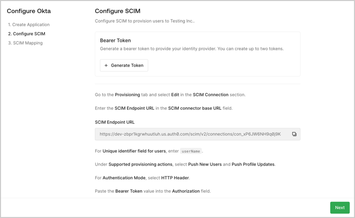 Confgure SCIM to provision users to your application.