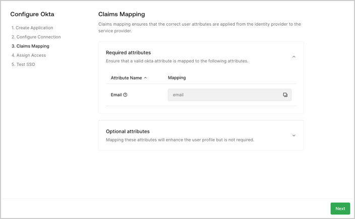 The fourth step of the self-service assistant that customer admins use to configure SSO.