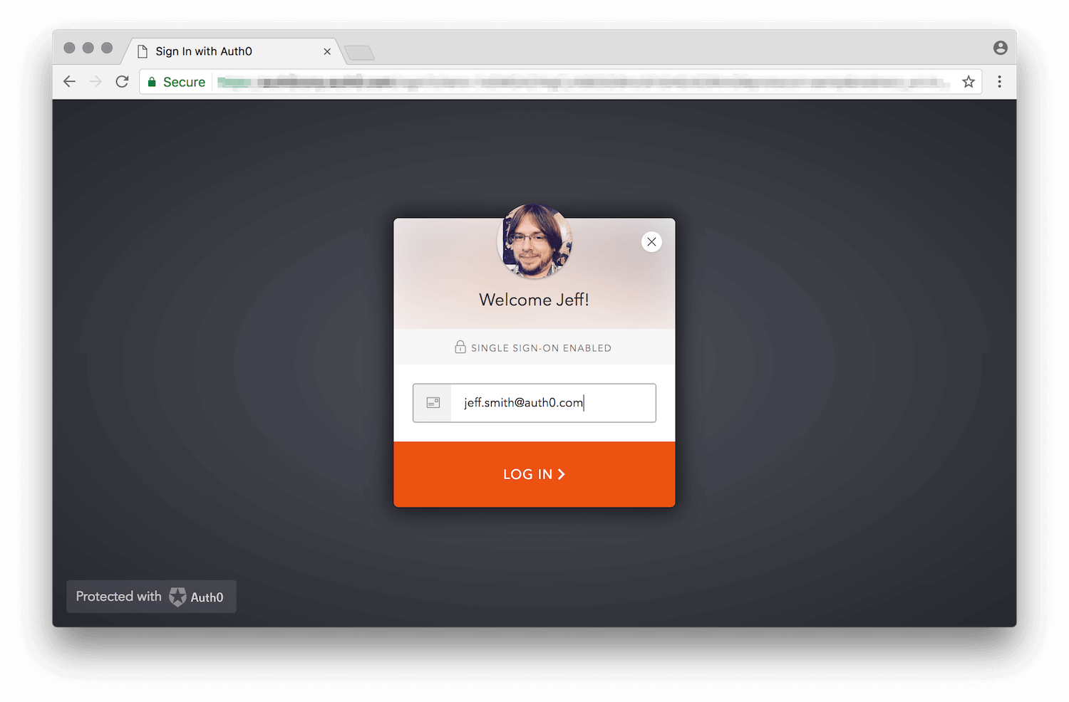Mapped domain login screen