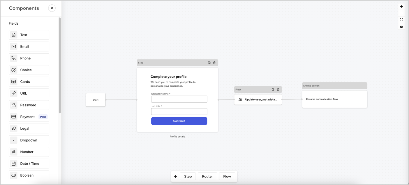 Dashboard > Actions > Forms > Form