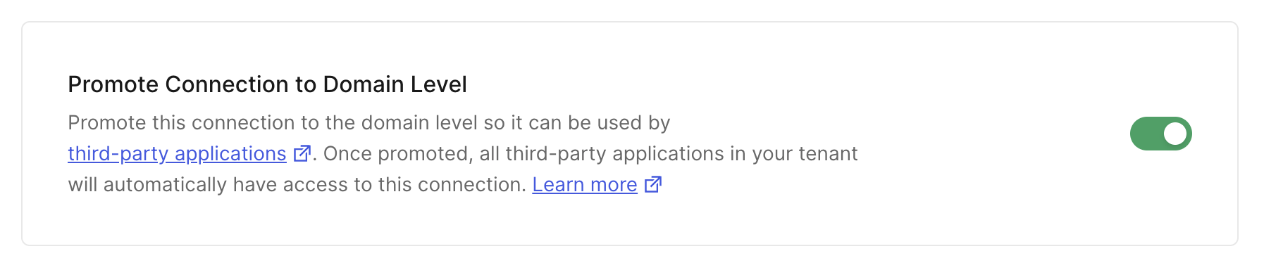 Promote Connection to Domain Level