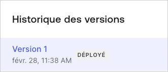 Actions : Historique des versions
