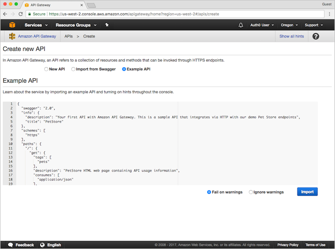 AWS API Gateway - Example API