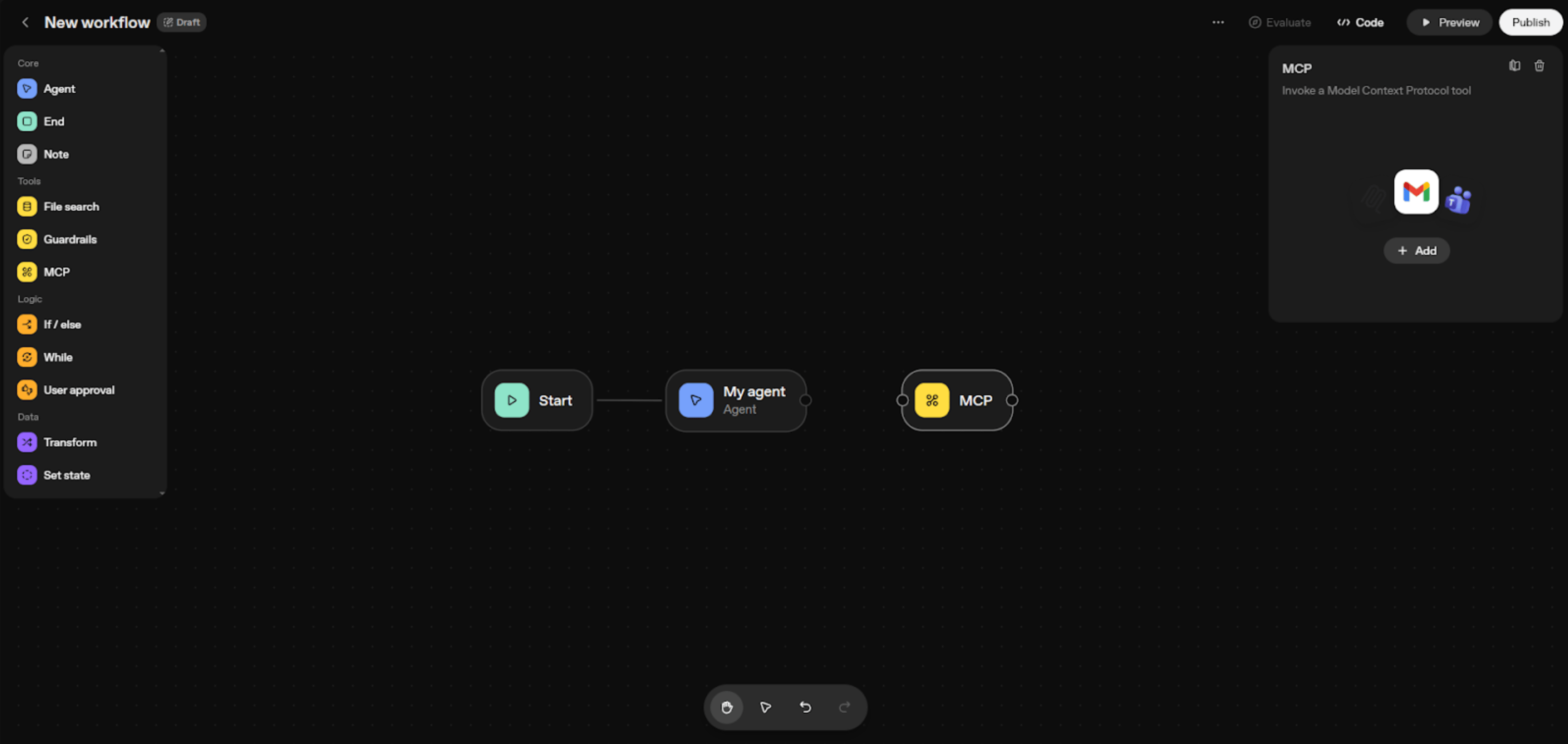 Agent builder step 1