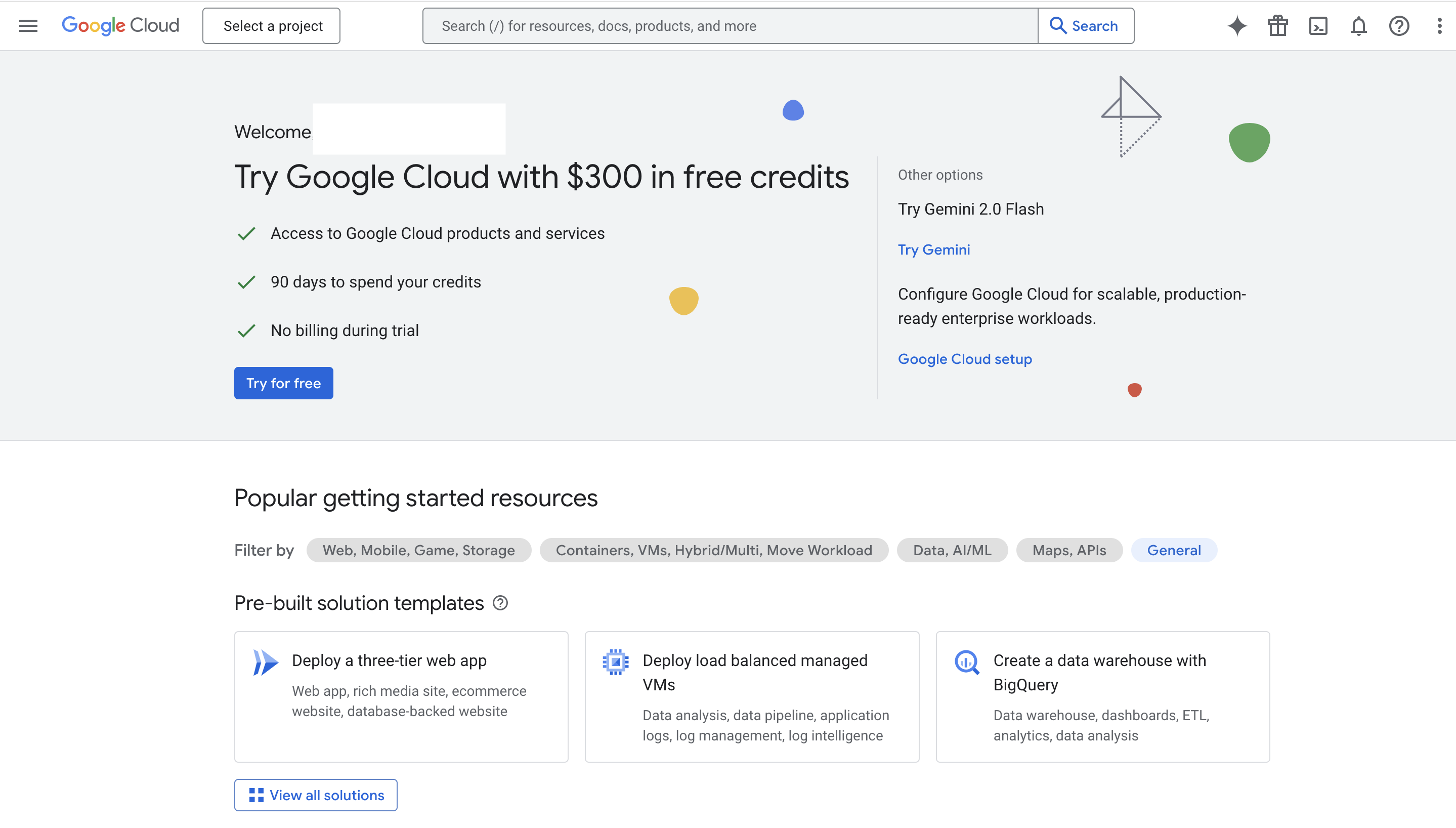 Start Screen GCP Step1 Pn