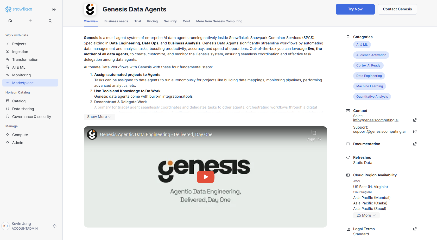 Snowflake Marketplace Native App Installation