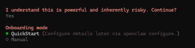 选择 Onboarding 模式