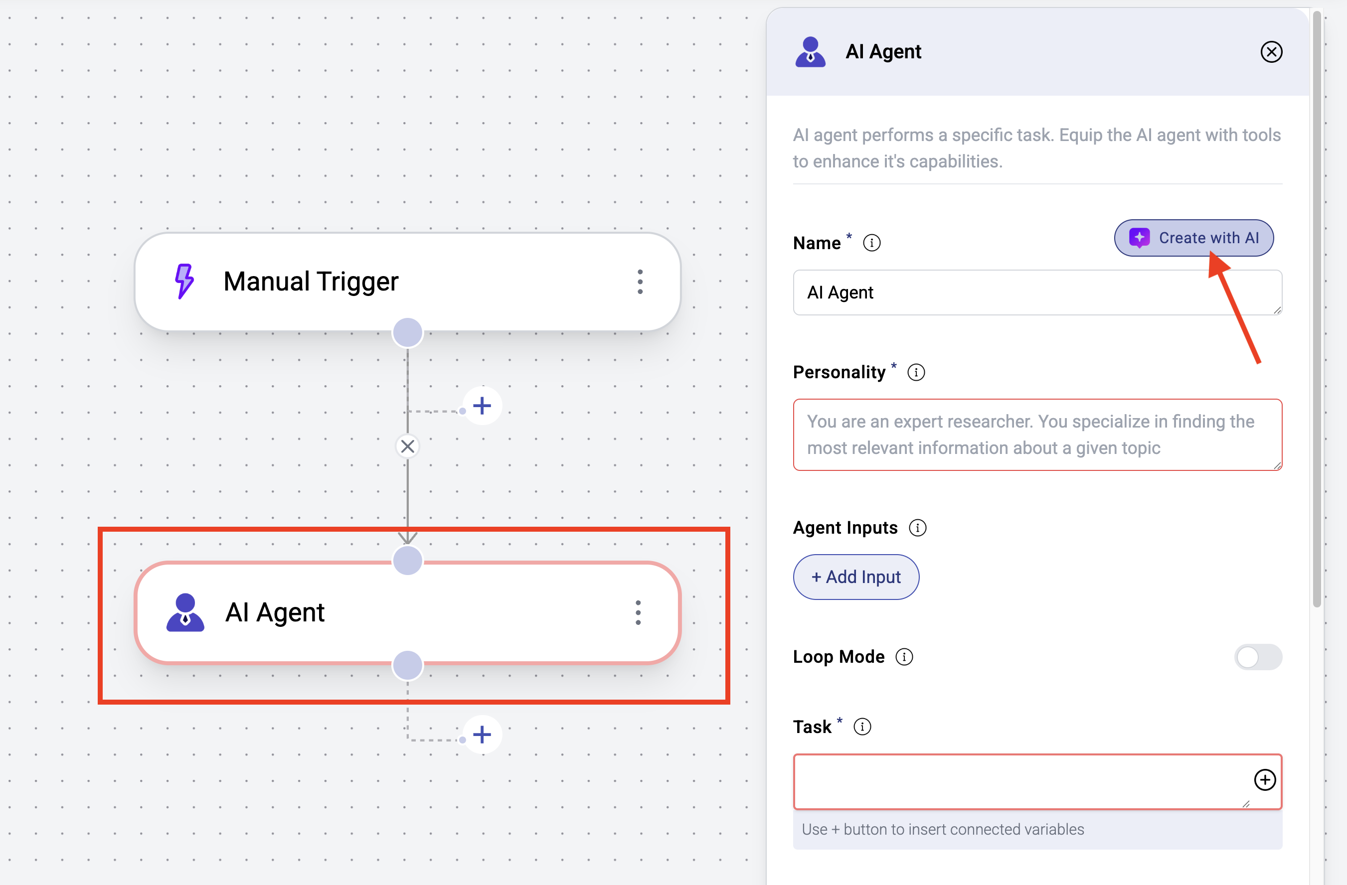 Create Agent with AI
