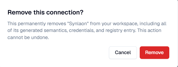 Remove connection confirmation