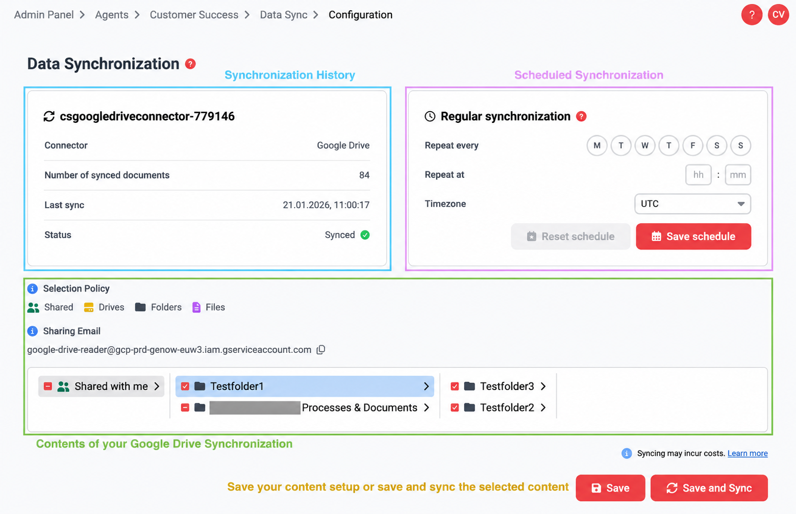 Data Synchronization Google Drive Source