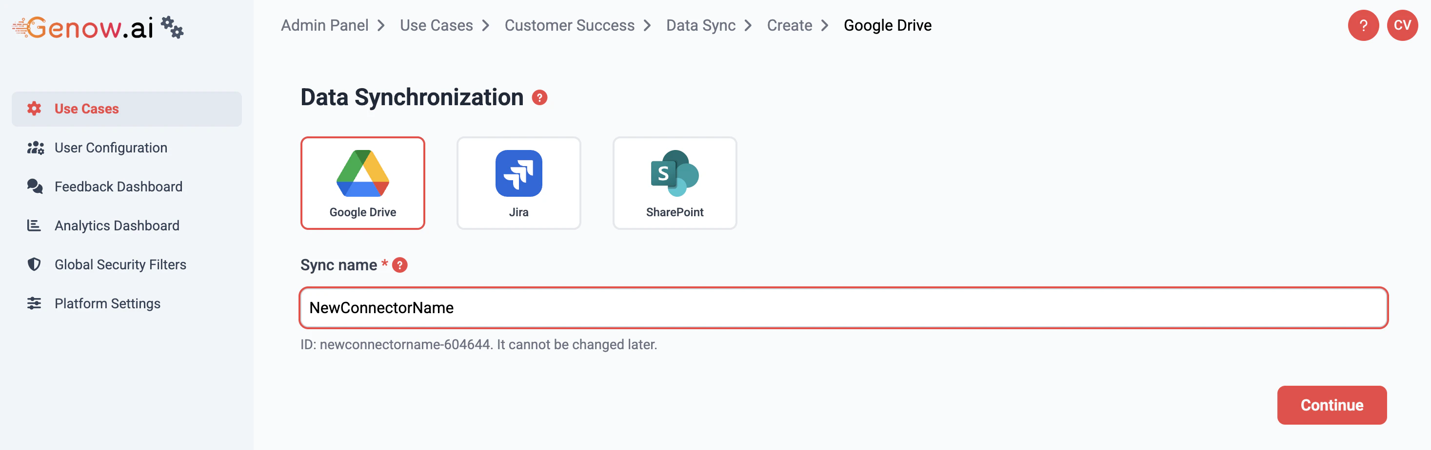Google Drive Connector Step2 Select Google