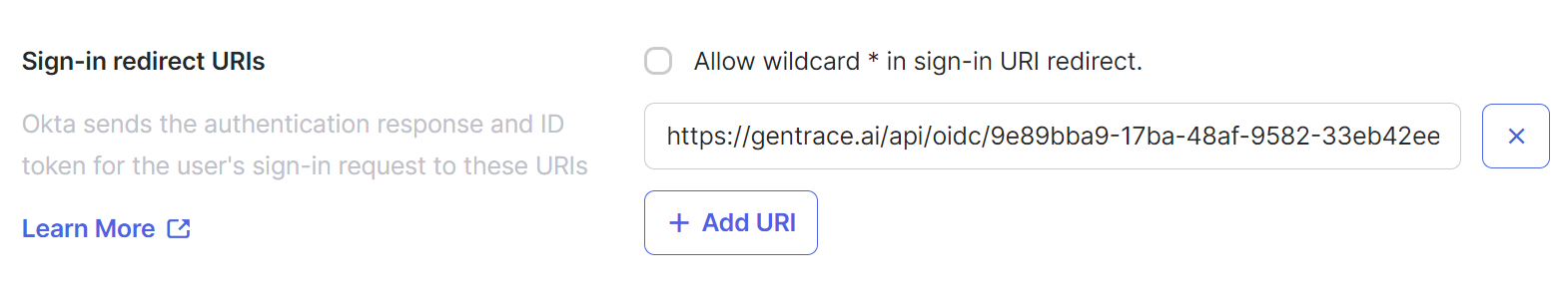 Set Okta redirect URL