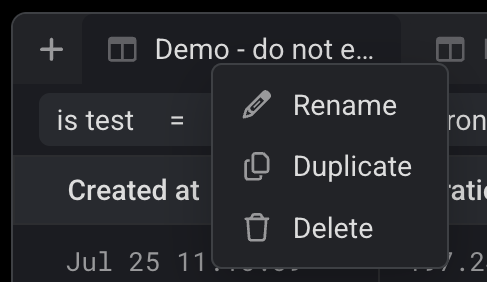 View creation and duplication