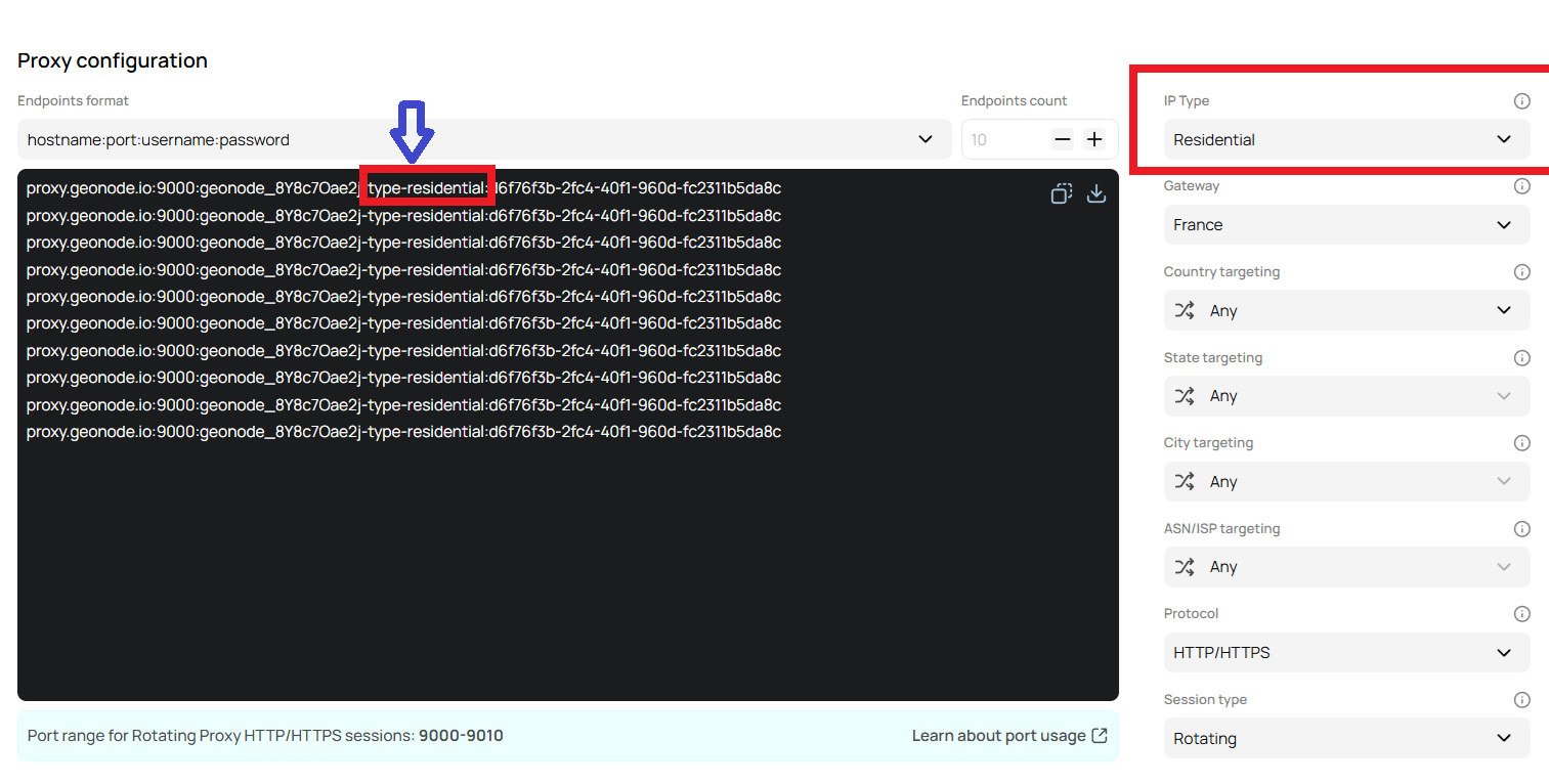 Selecting IP Type