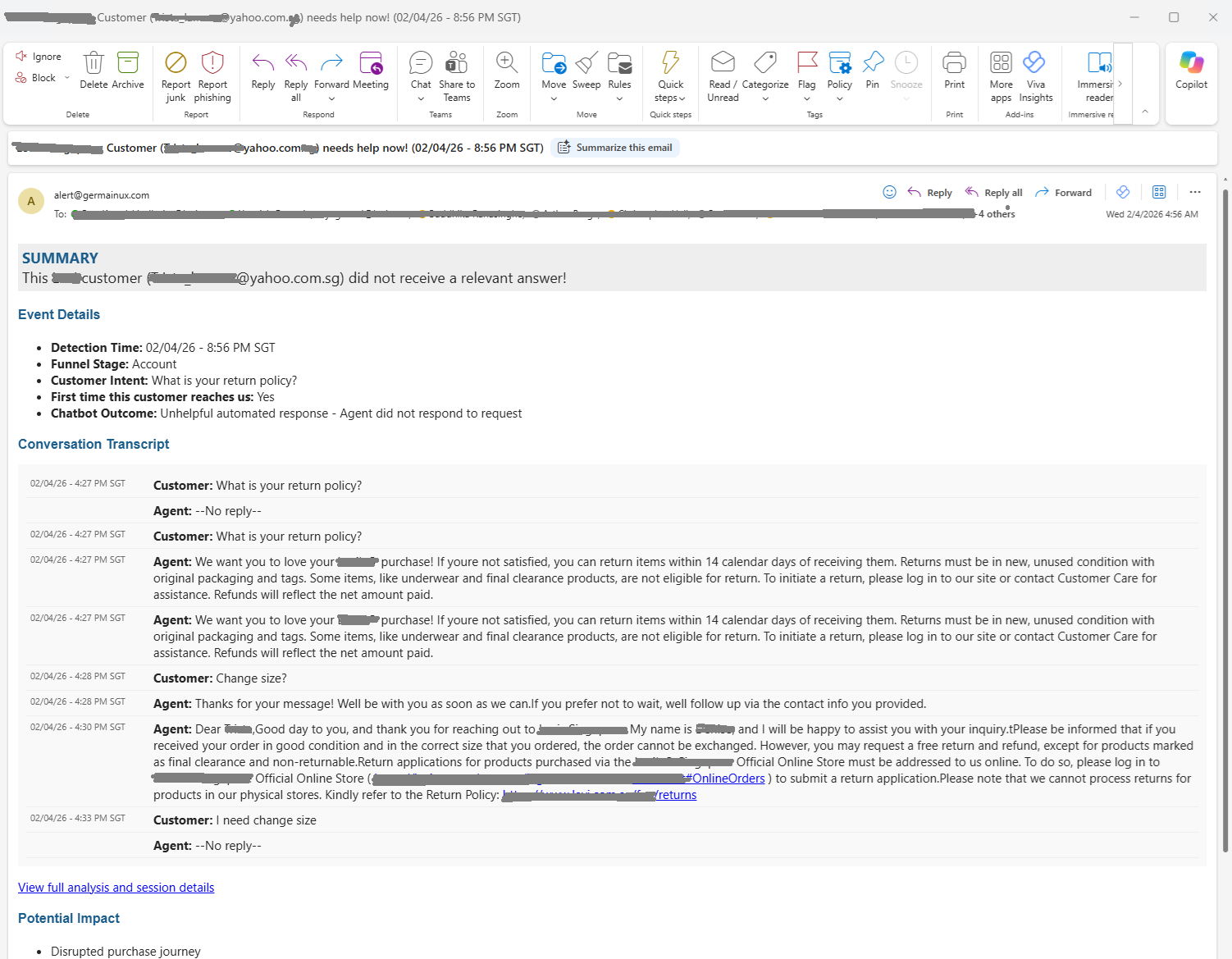 Customer Needs Help, but Neither the Bot nor a Customer Service Representative Is Available