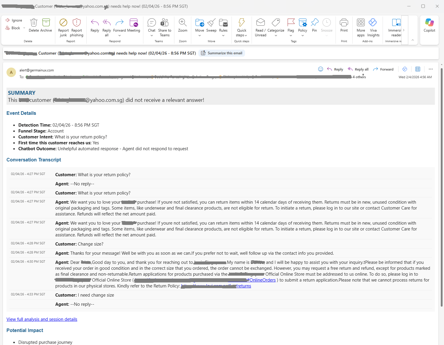 Customer Needs Help, but Neither the Bot nor a Customer Service Representative Is Available