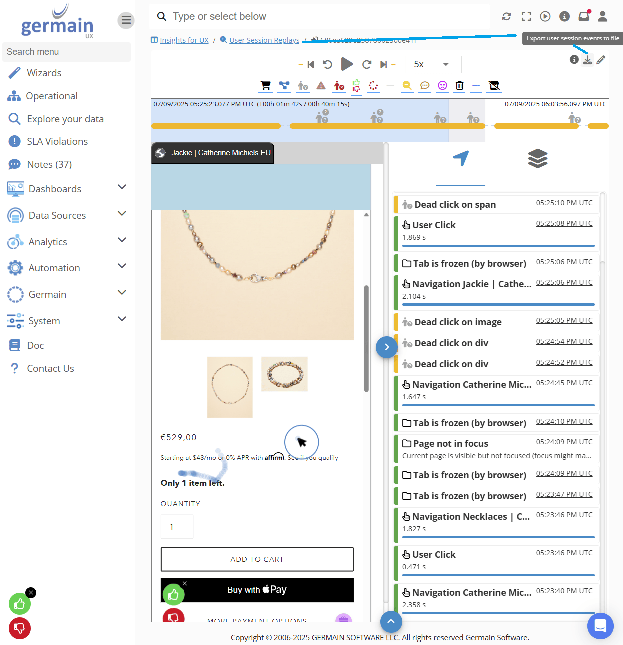 2025.1 Release Notes: Export an Individual Session Replay