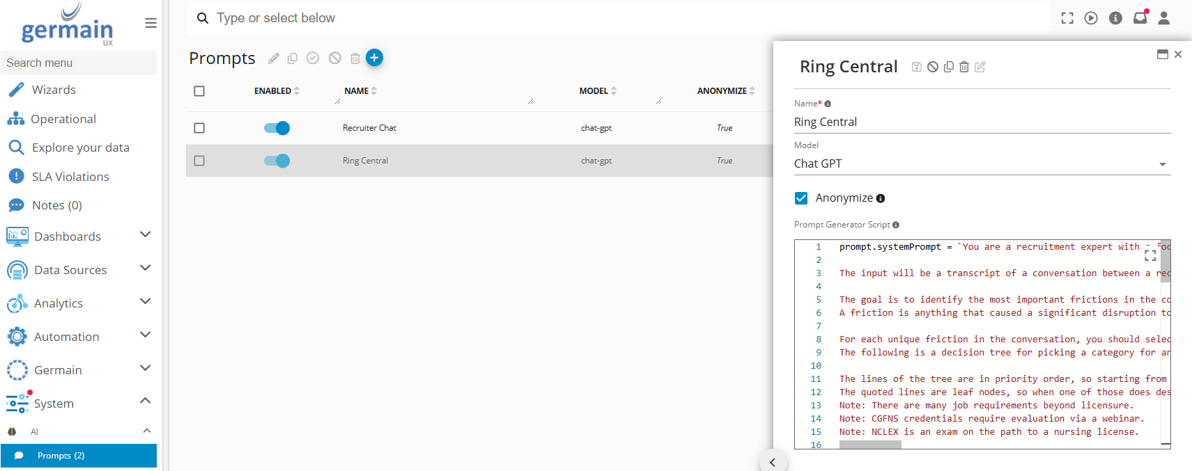 2025.1 Release Notes: Example: AI Prompt for Interview Analysis