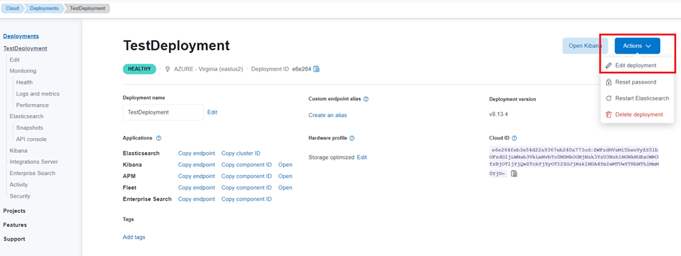 Elasticsearch On Cloud: Enable the Extension, image 2