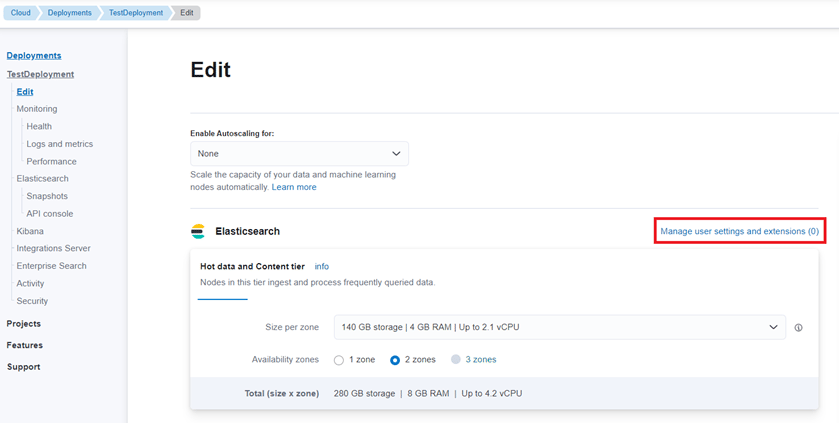Elasticsearch On Cloud: Enable the Extension, image 3