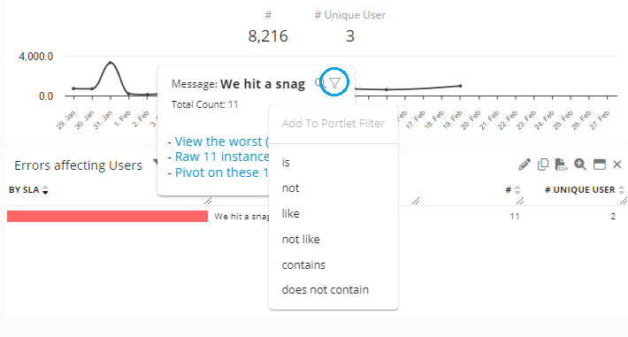 Filter in or out specific Salesforce errors