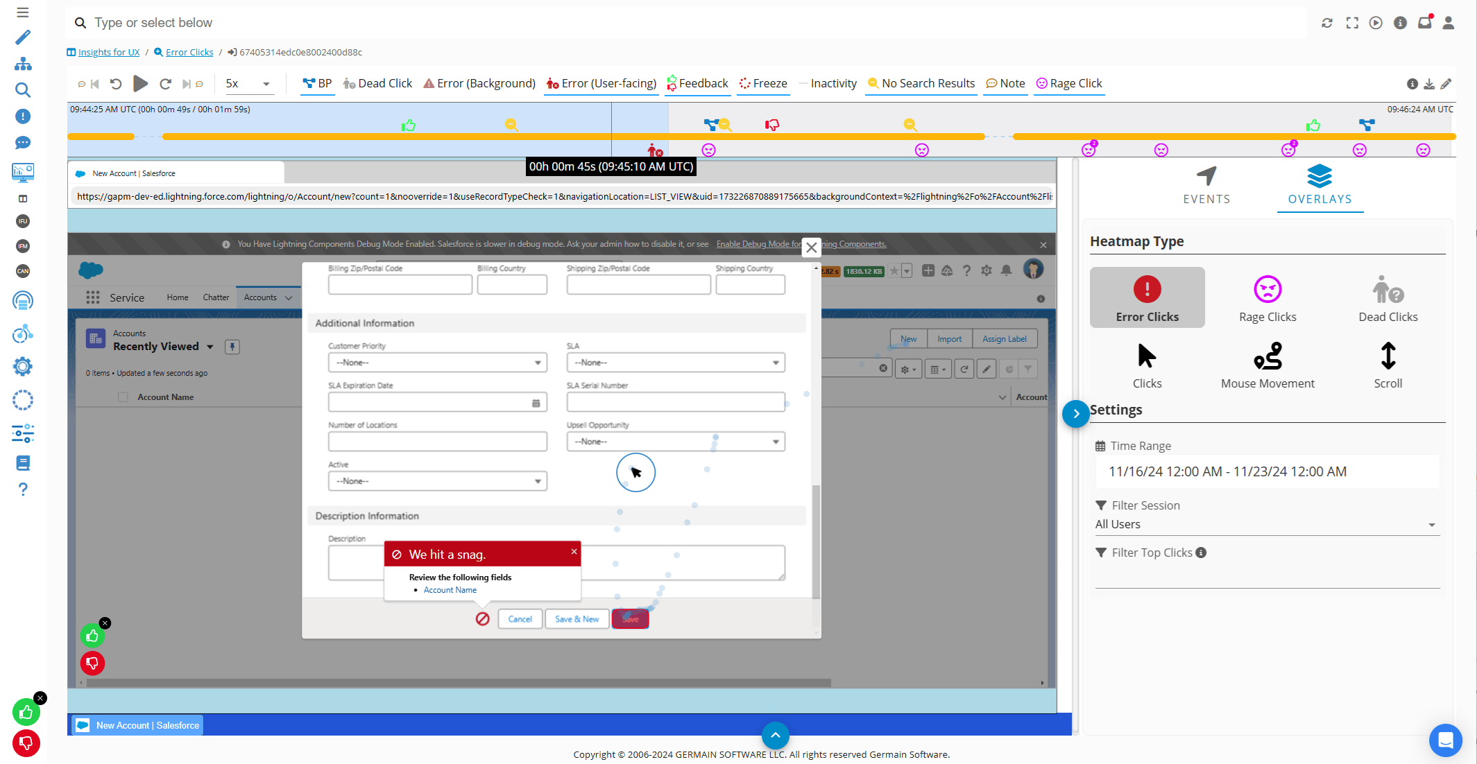 Error Analysis: Error Click Heatmap