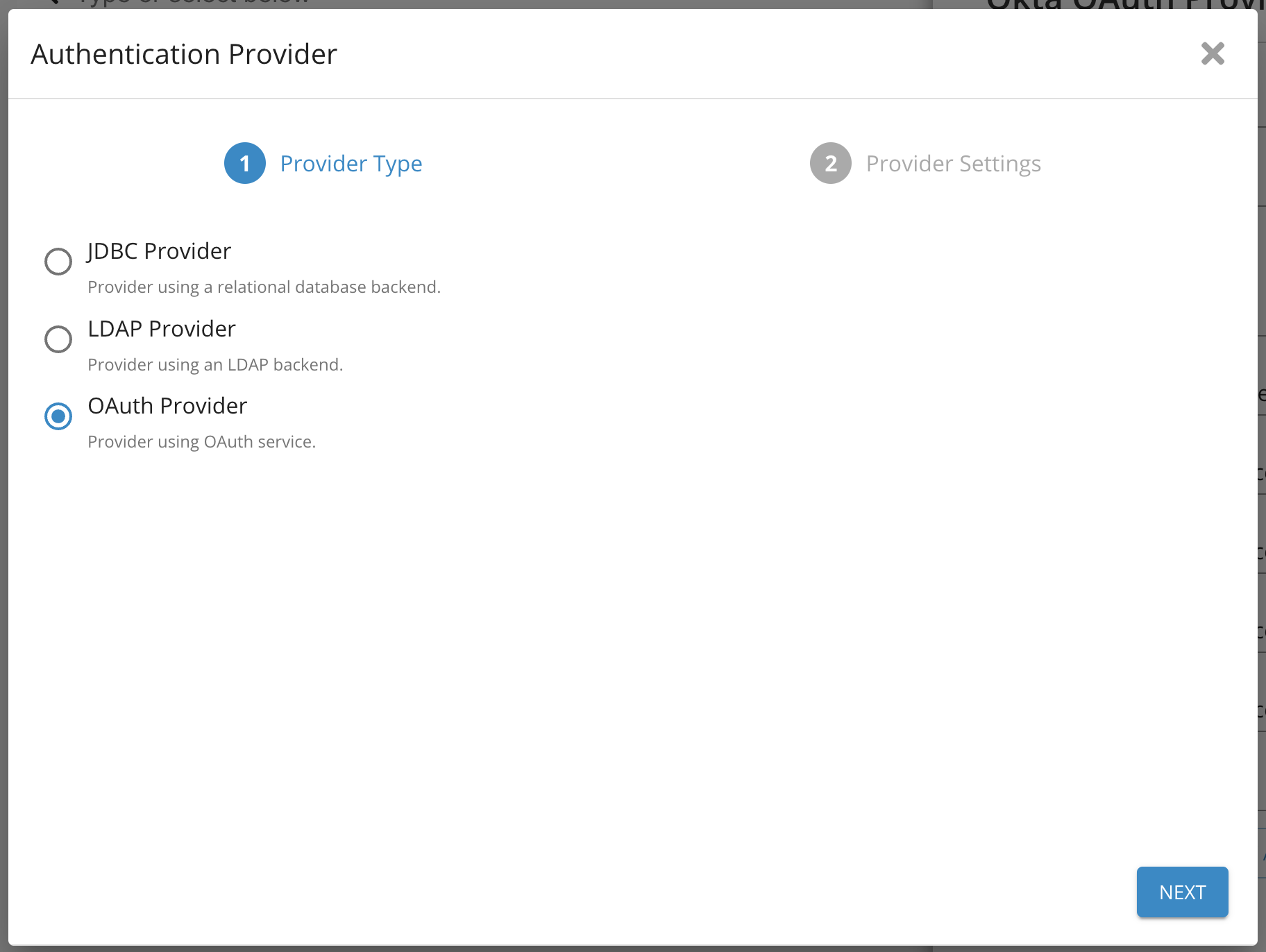 Select OAuth provider