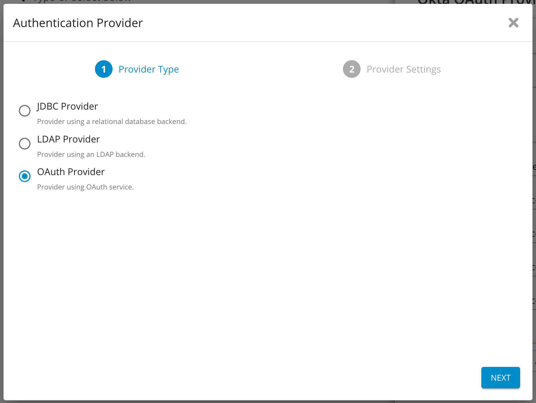 Select OAuth provider