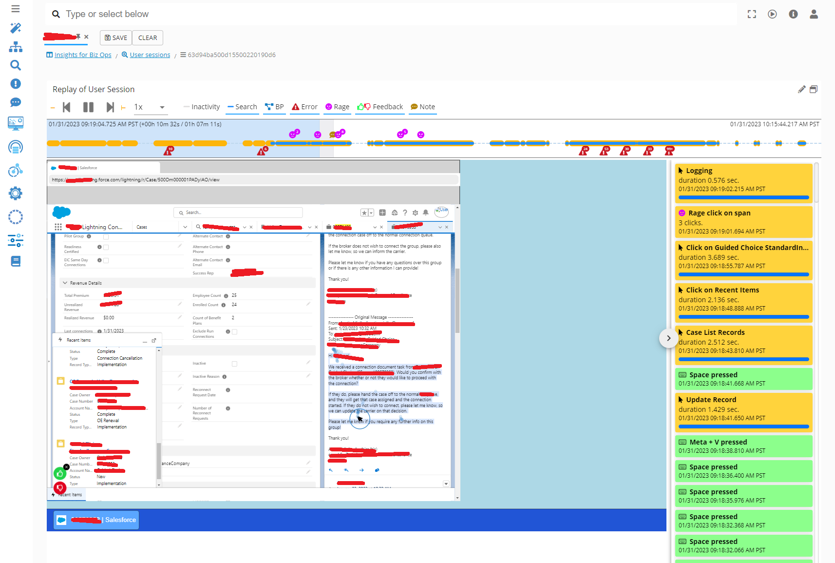 Productivity losses at HR Solution Provider: On the SFDC app
