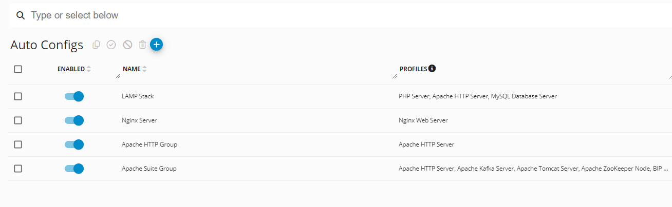 Profiles: Monitoring and Automation Sets: Automatic Profile Configuration