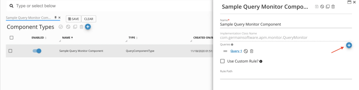 SQL Query: Add a query to an existing component