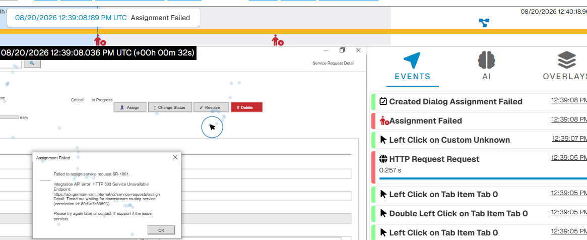 Replay of a .NET error to understand what caused it