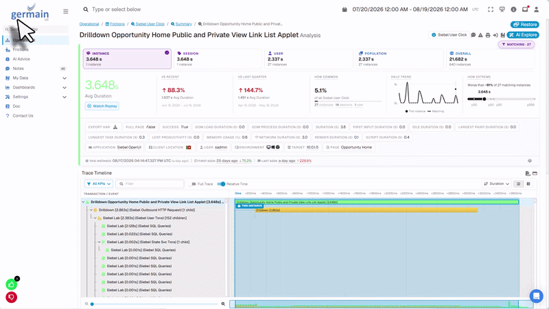 Slow Click on Siebel CRM - GermainUX